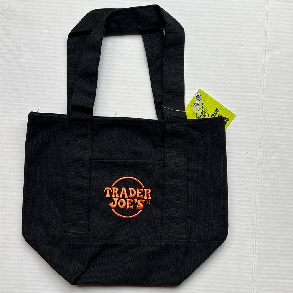 Trader Joe's Special Edition Orange and Black Canvas Tote Bags 2 Pack - Picture 2 of 5